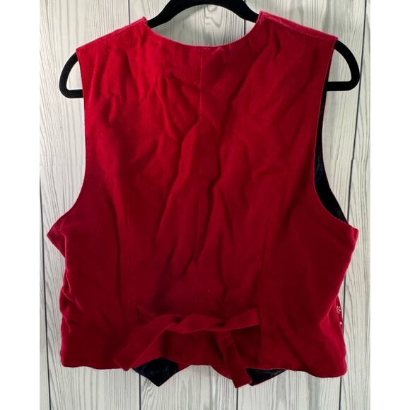 VTG Karen Scott Women’s Red Snowman Snowflake Christmas Vest Size Large - Picture 3 of 7